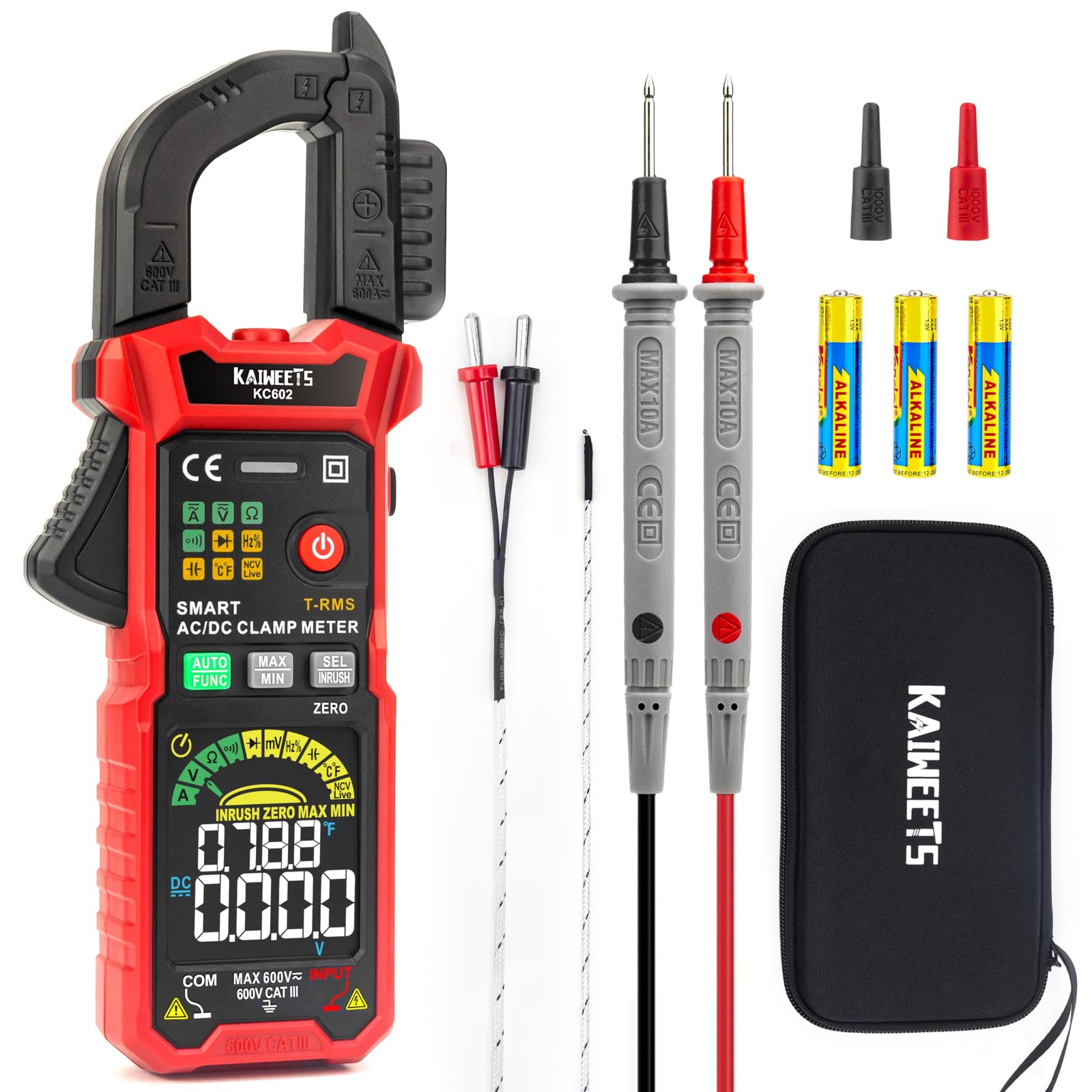 Smart Digital Clamp Meter with HD Screen, Inrush Current & Auto-Ranging