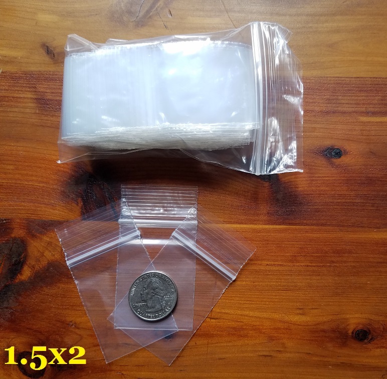1000 1.5″x2″ ZIP BAGS CLEAR 2 MIL POLY RECLOSABLE TOP LOCK SEAL MINI BAGGIES