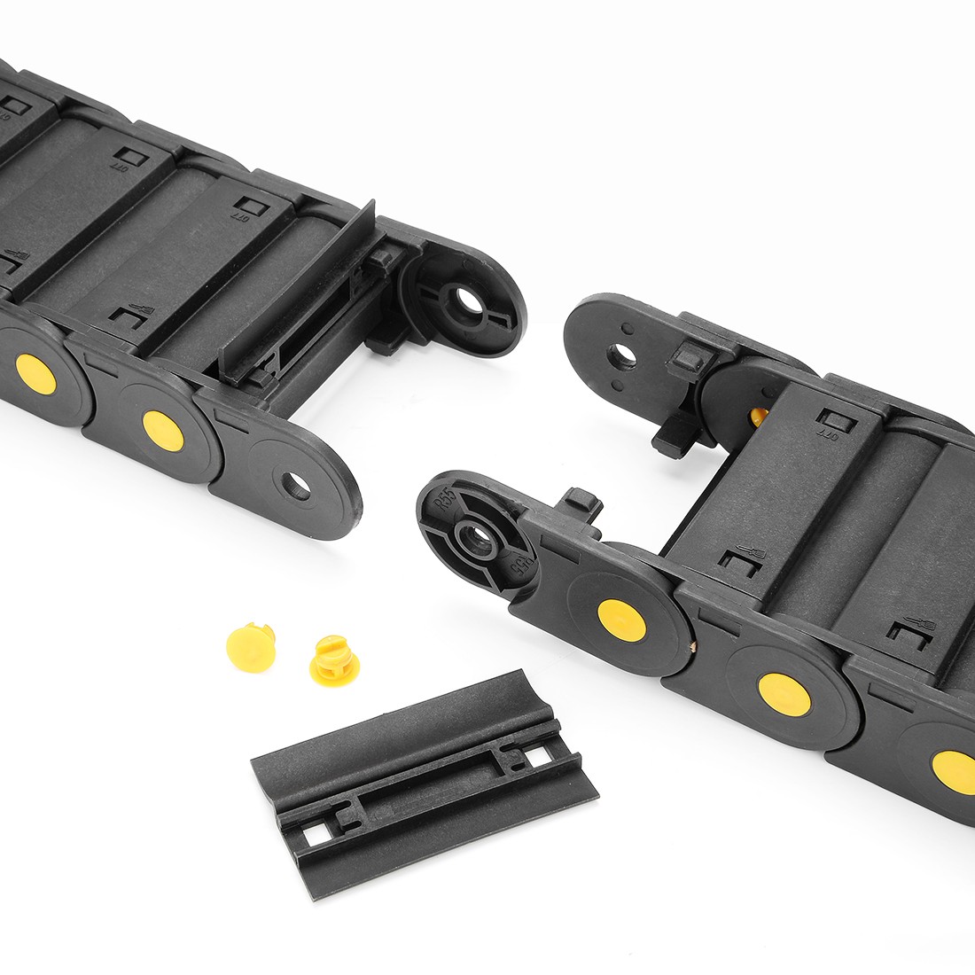 R55 25mm x 77mm Plastic Cable Wires Carrier Drag Chain 1M Black