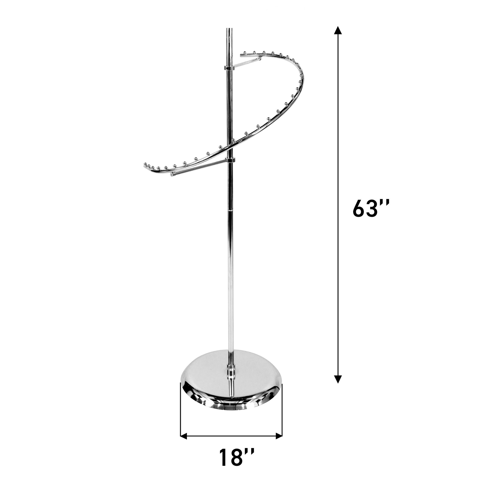 SSWBasics Sleek Chrome Spiral Clothing Rack – 29 Ball Retail Clothing Display