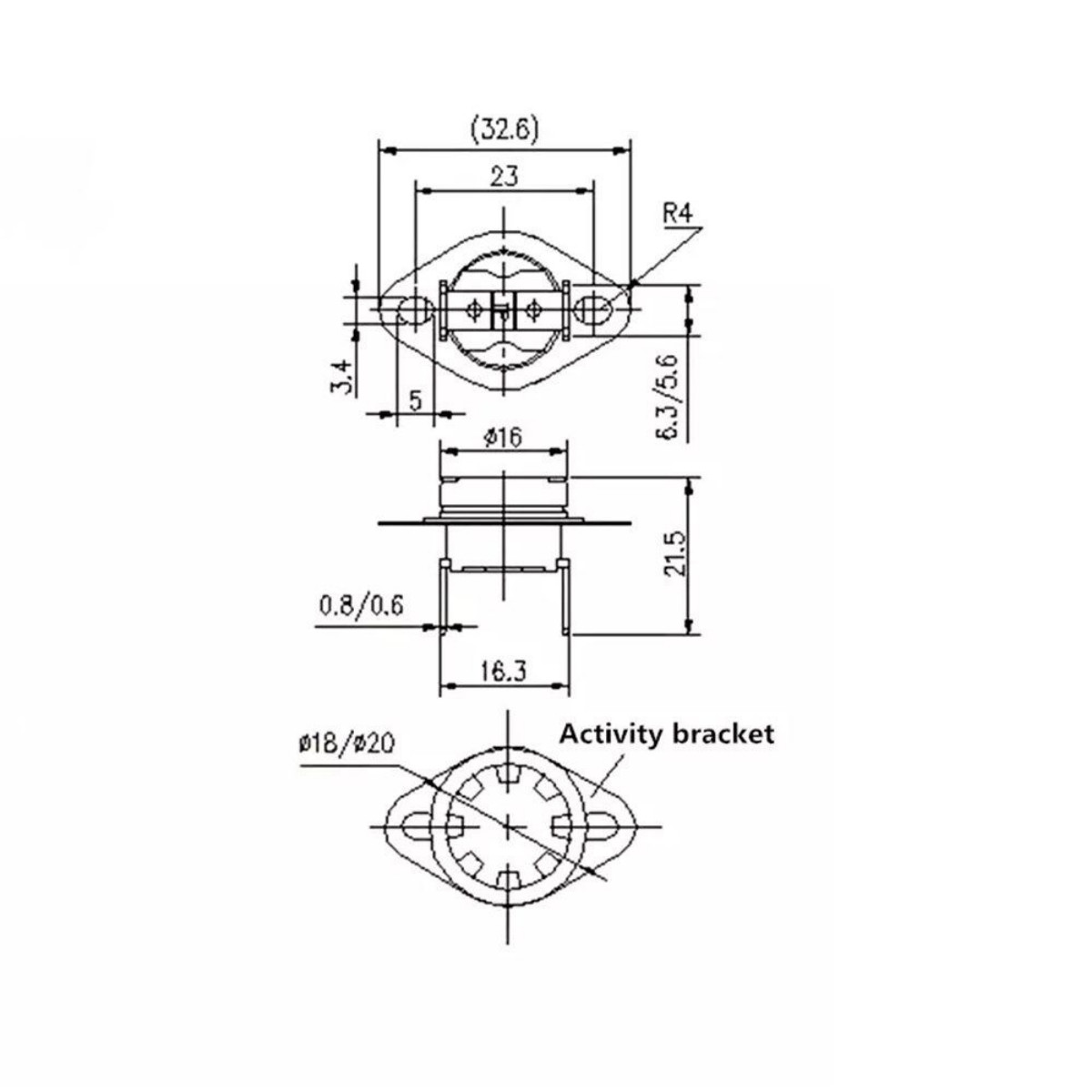 Temperature Switch Control Sensor Thermal Thermostat 40°C-180°C NO/NC KSD302