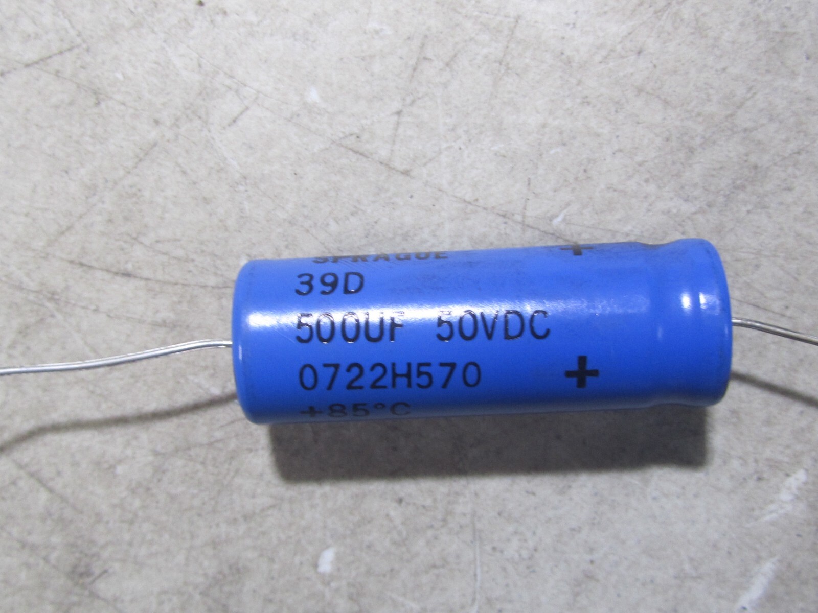 NEW Sprague 39D 500uF 50V Axial Electrolytic Capacitor Audio – Qty 1