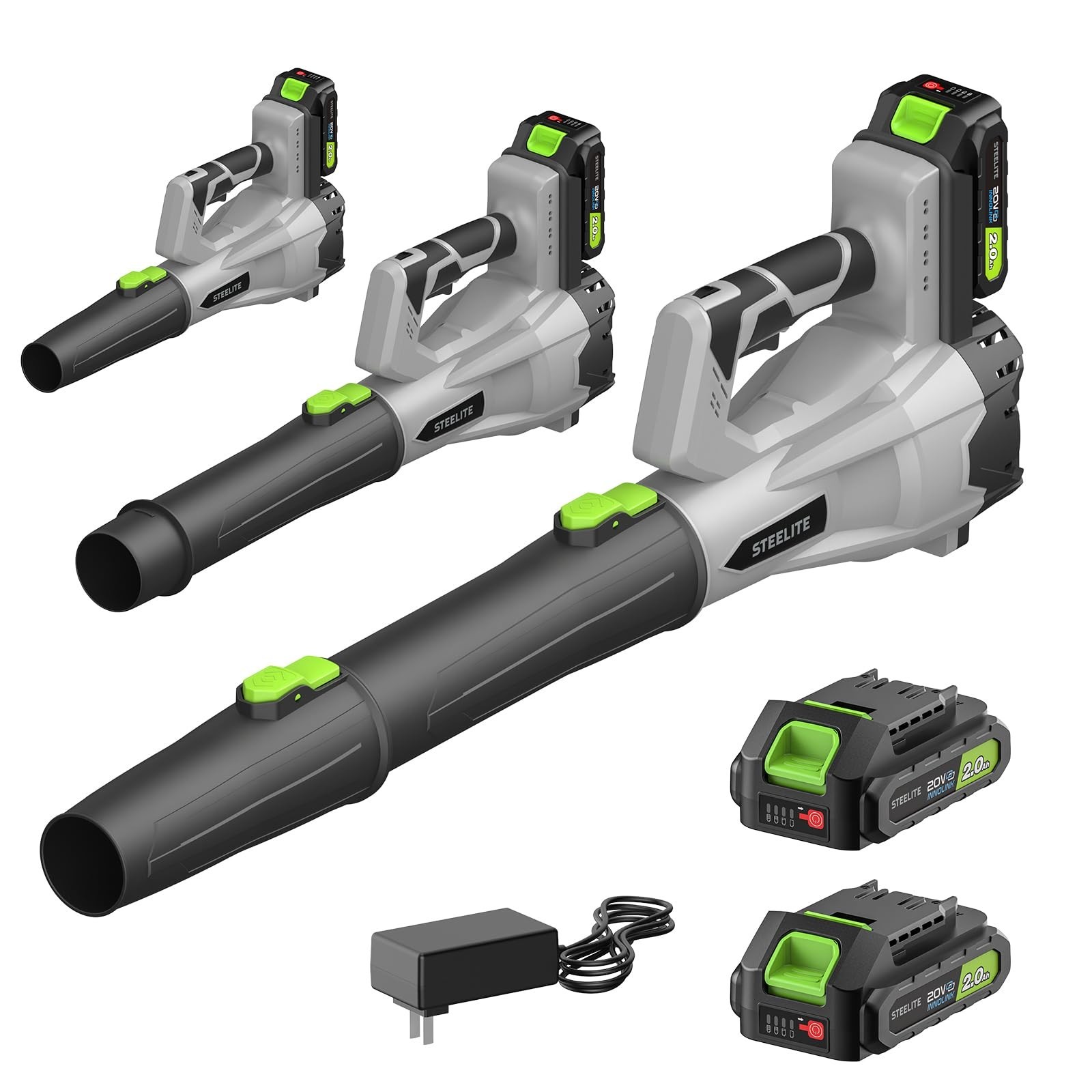 STEELITE 21V Cordless Leaf Blower, 150 MPH 600 CFM High-Performance Airflow, …