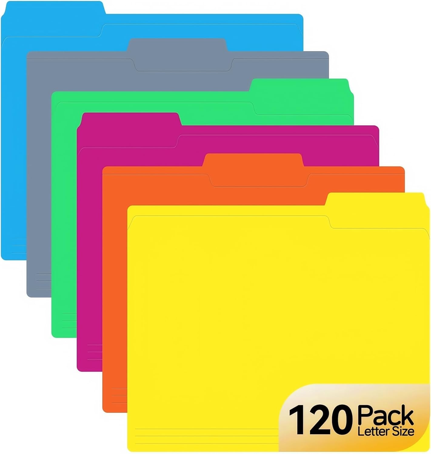 8/30/120 Pack Colored File Folders, 1/3 Cut Tab Letter Size 8.5″ x 11″ Manila