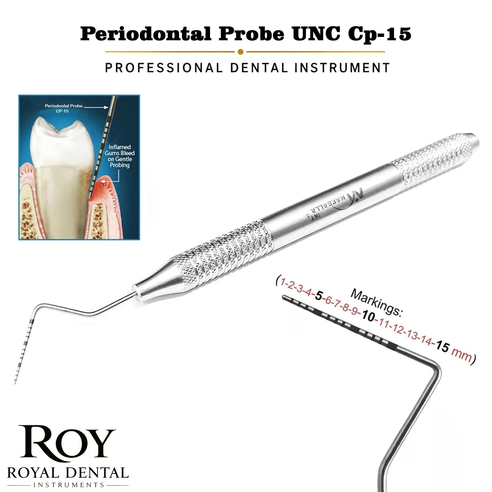 Dental UNC-15 CP Probe Color Coded-Marking Probe Periodontal Examination probe