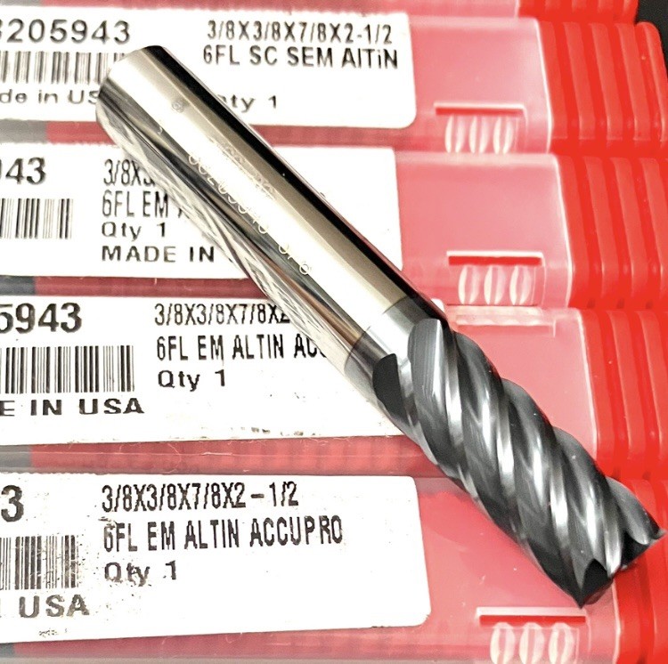 10PC Accupro 88205943 3/8″ 6FL Square End Mill Solid Carbide AlTiN NEW