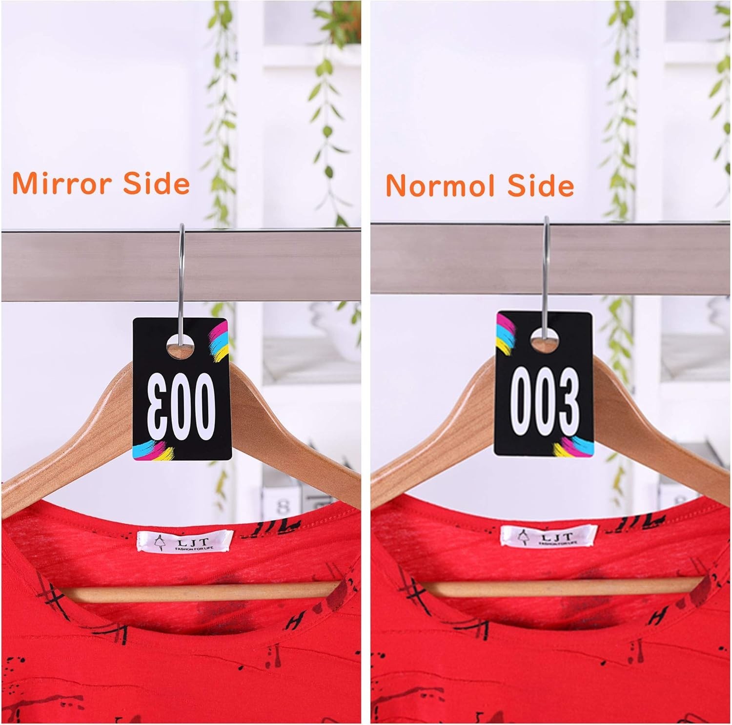 Live Plastic Number Tags, Normal and Reverse Mirror Image Coat Room Checks fo…