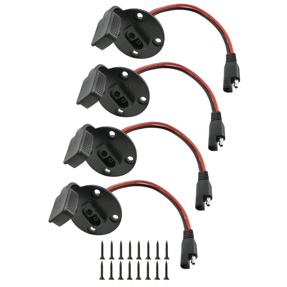 4Sets Sae Quick Connect Plug Mount Cable for Solar Panel DIY Durable ABS Copper