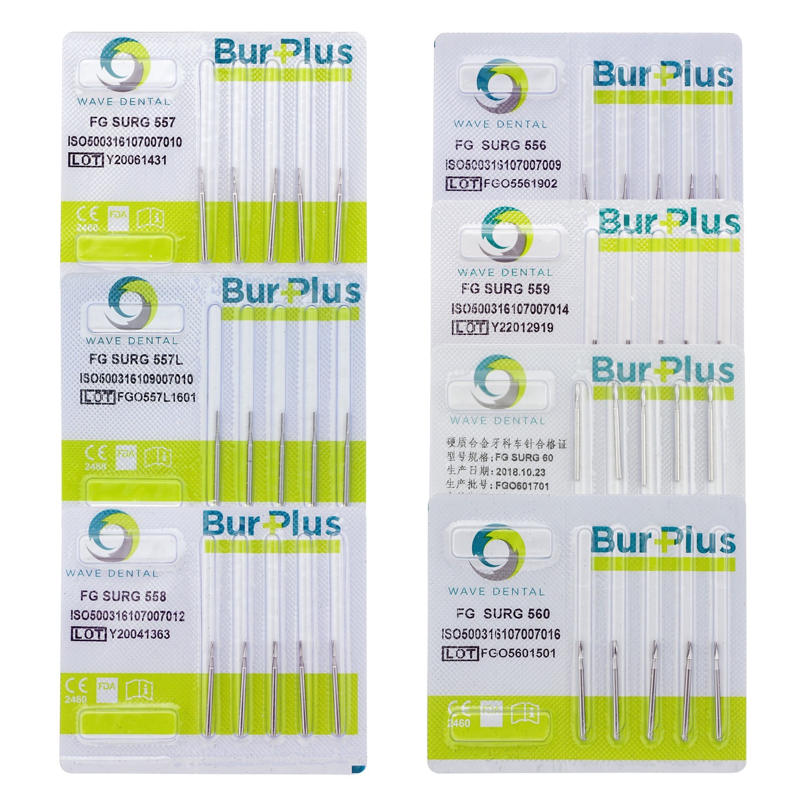 Wave Dental Long Surgical Burs Carbide Straight Fissure Bur FG SURG 557 557L 558
