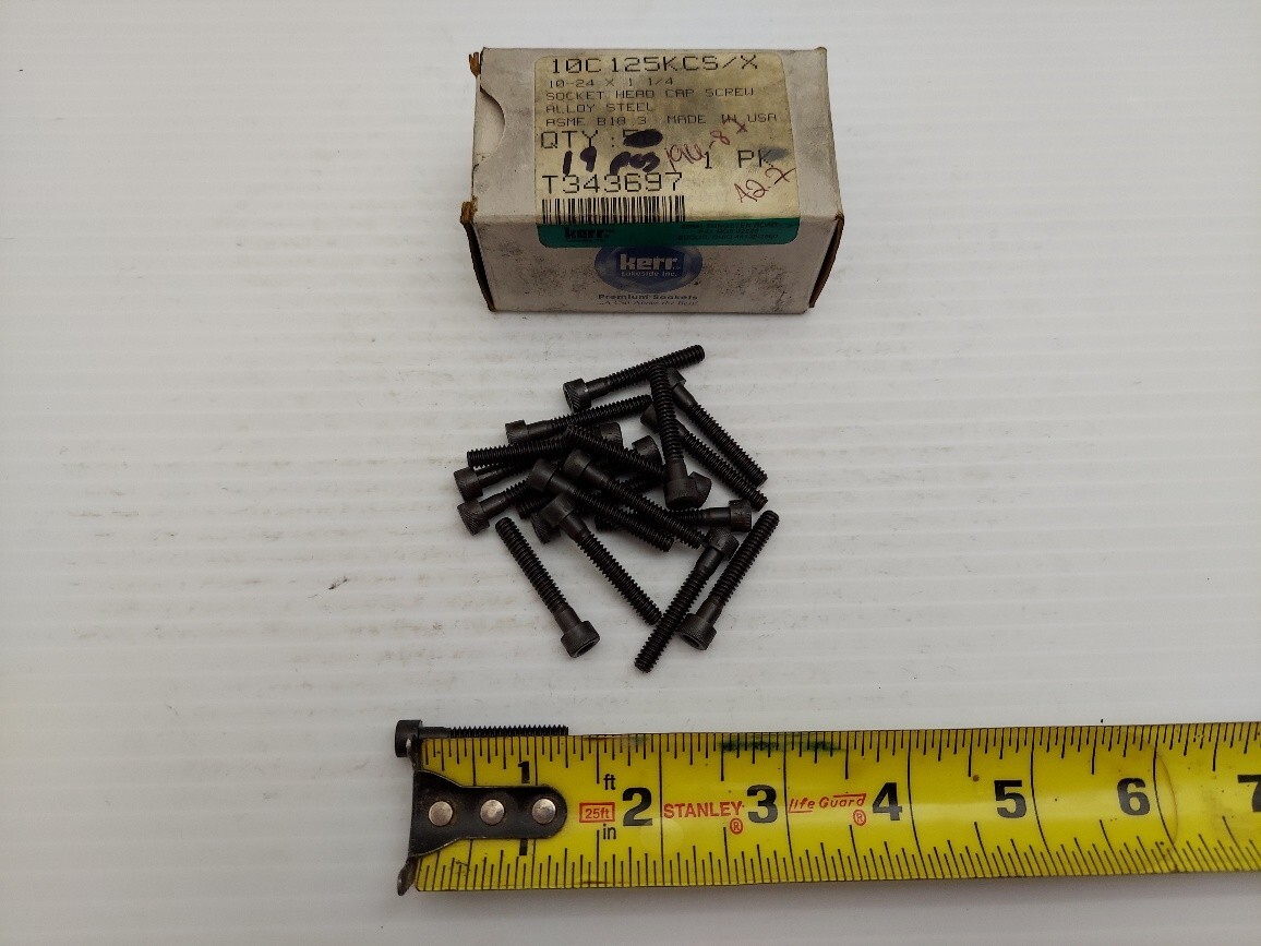 19 Pieces Kerr Lakeside 10-24×1-1/4″ SHCS Alloy Steel Black Oxide 10-24 x 1.25