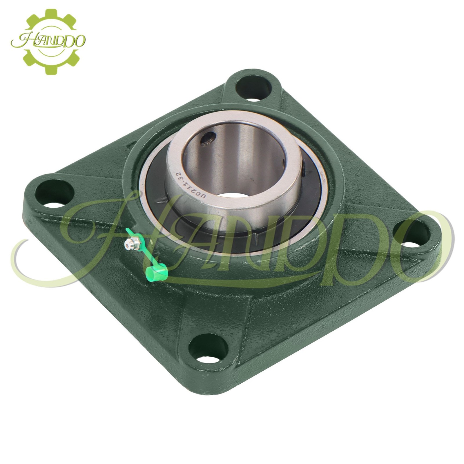 2 PCS 2″ Bore UCF211-32 Pillow Block Flange Bearing Cast Iron 4 Bolt Solid Base