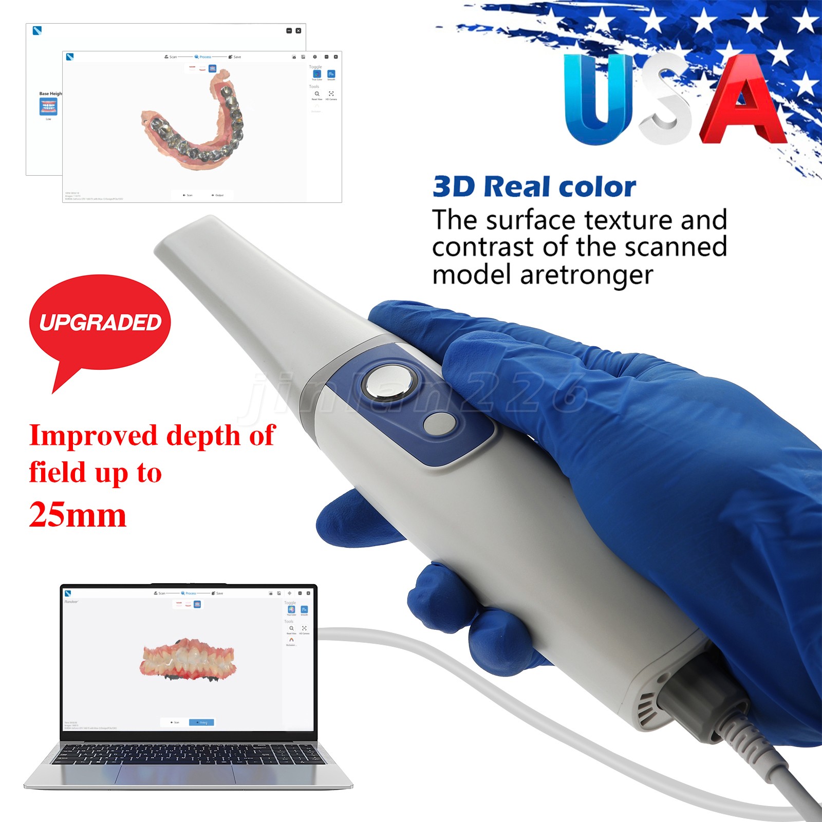 Dental Lab MARATHON-III Micromotor 35K RPM Polisher Grinder Machine Tool & Pedal