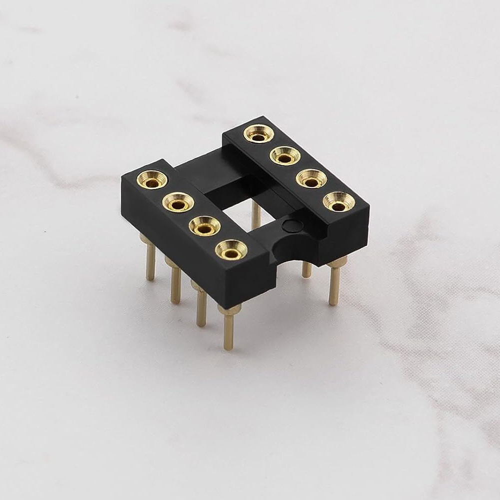 100PC 8 Pin DIP SIP Round IC Socket Adaptor Solder Type Gold Plated Machined USA