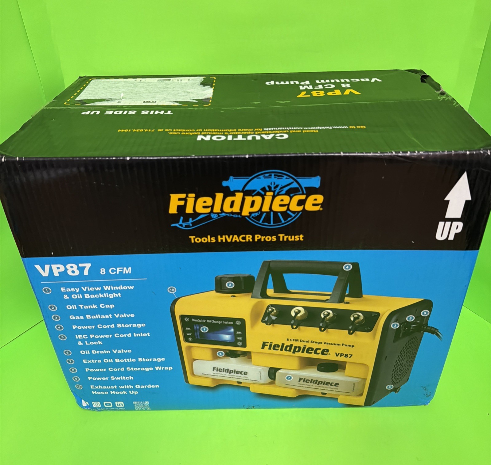Fieldpiece VP87 RunQuick Dual Stage Vacuum Pump 8 CFM**FREE SHIPPING**