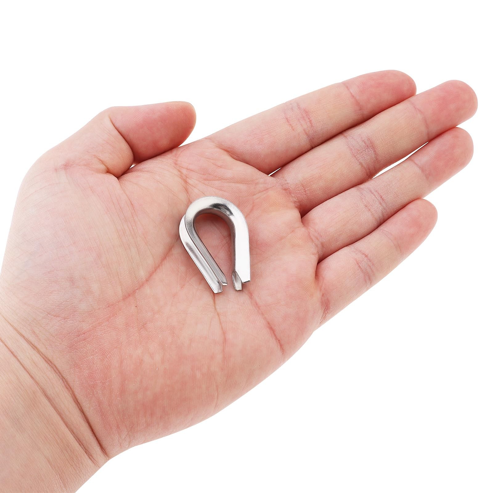 50Pcs M5 Wire Rope Thimbles 3/16″ Stainless Steel Thimble for Diameter Cable
