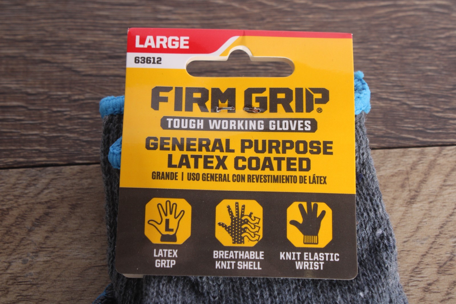 Firm Grip Tough Working Gloves General Purpose Latex Coated Large Or XL (2PK)