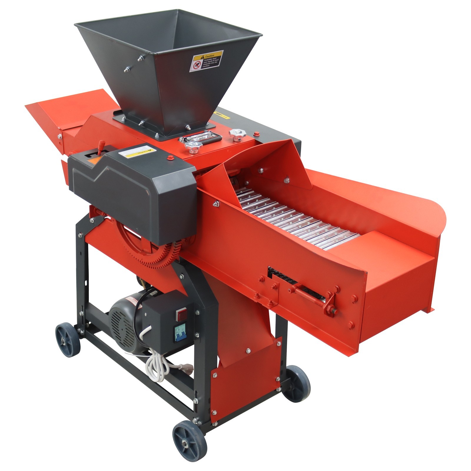 220V Hay Straw Grass Cutter Crusher Pulverizer with Conveyor for Automatic Feed