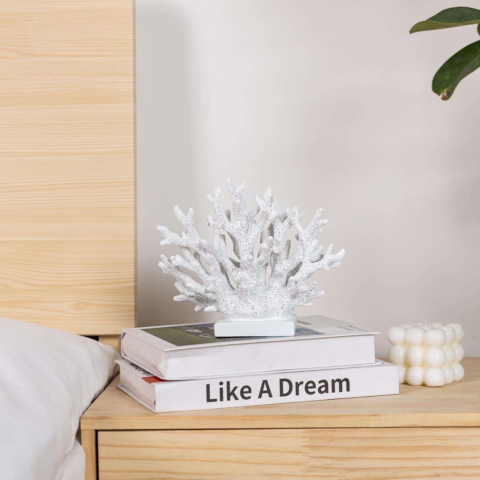 5.8″ H White Coral Decor, Resin Coral Statue, Nautical Decorations for Home, …