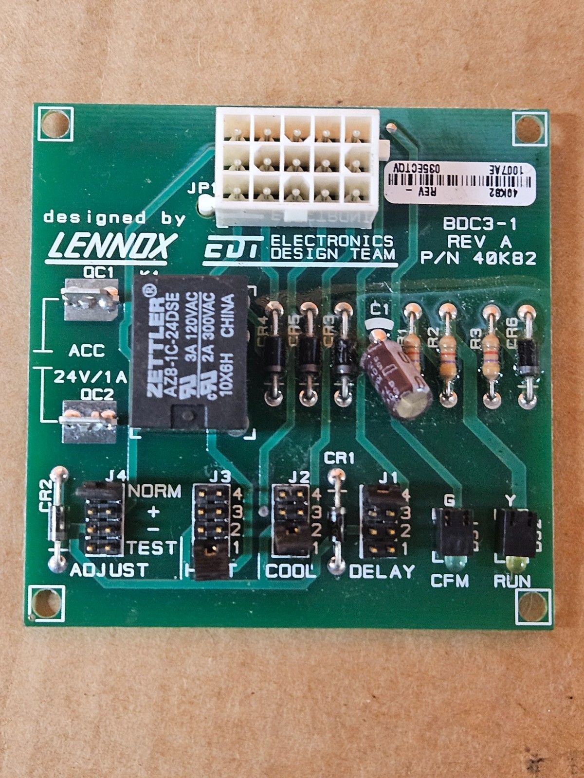 Lennox 40K82 BDC3-1 Blower Delay Control Board Rev A