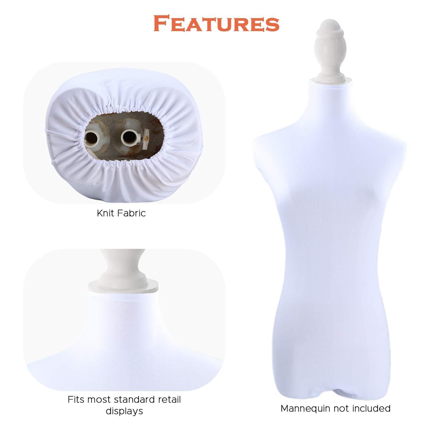NAVADEAL White Superb Lycra Mannequin Fabric Cover 100% Handmade Soft Stretchy