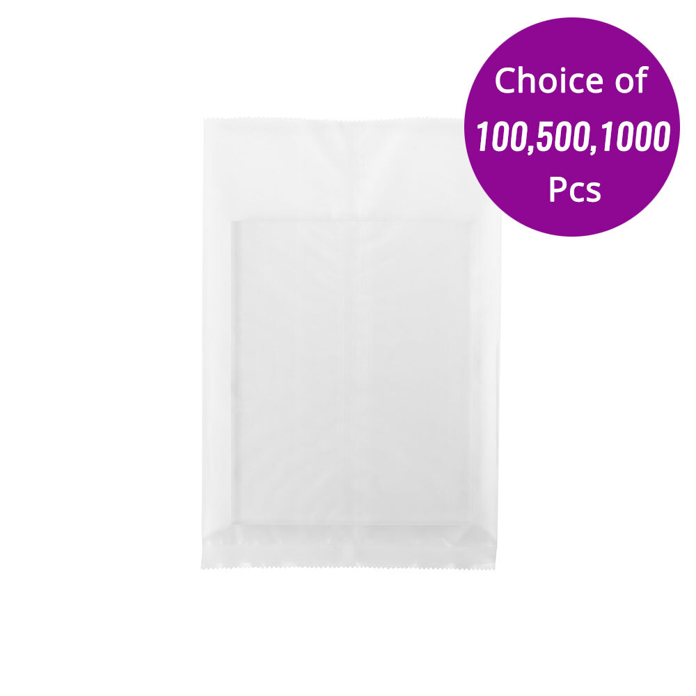 5.5×7.75in Matte Frosted Clear Mylar Back Central Seal Bag w/ Machine