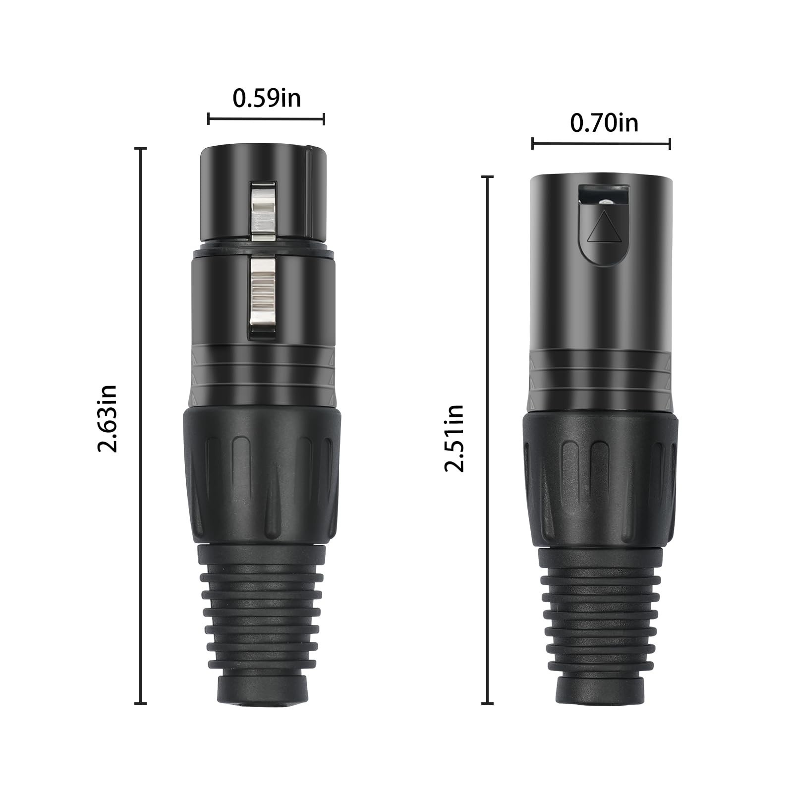 10 Pack XLR Connectors,5-PairXLR 3 Pin Male/Female Plugs Audio Mic Microphone…