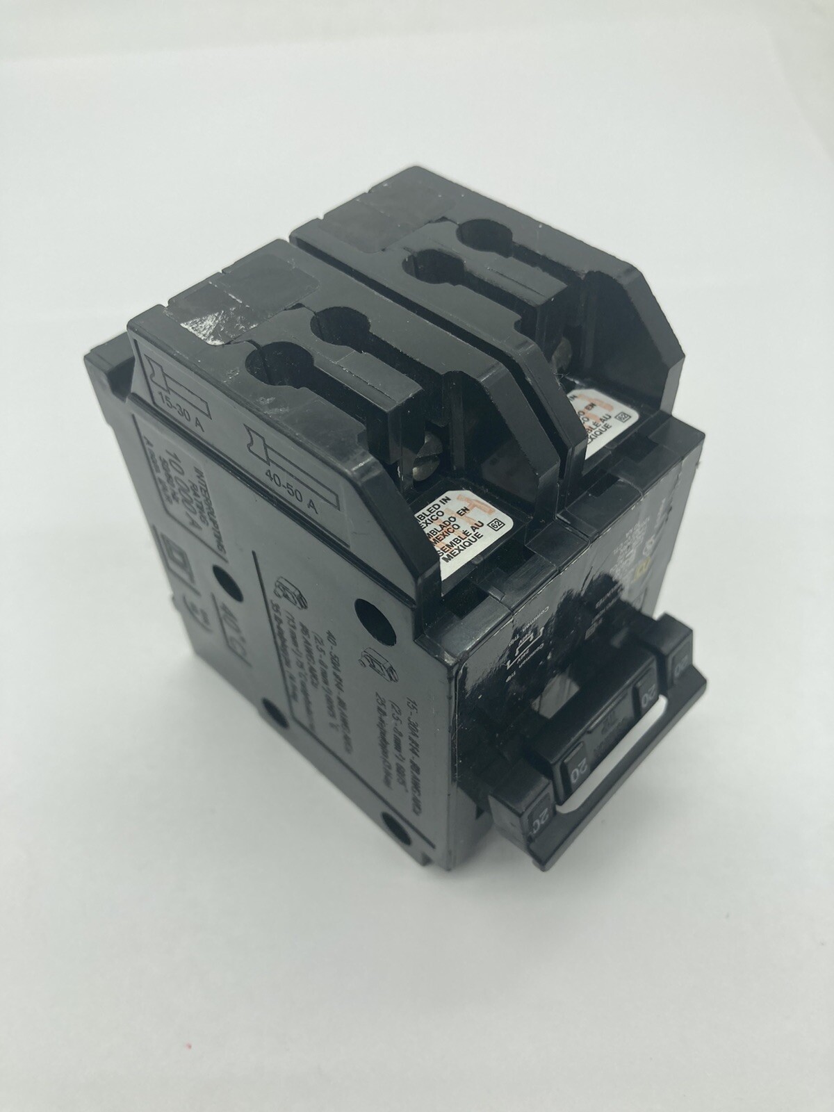 Homeline HOMT220220 Quad Two 2 Pole 20 Amp 120 240V AC Plug In Square D Breaker