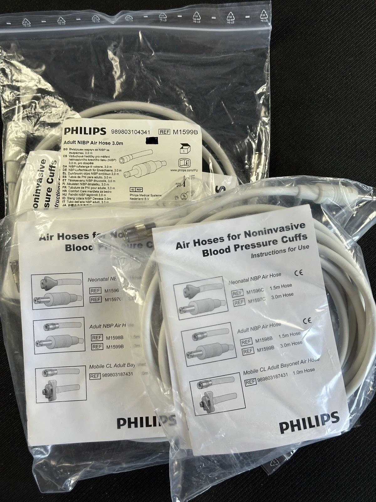 Philips M1599B Adult NIBP Air Hose Length: 9.84′ (3.0m) New Sealed Free Shipping