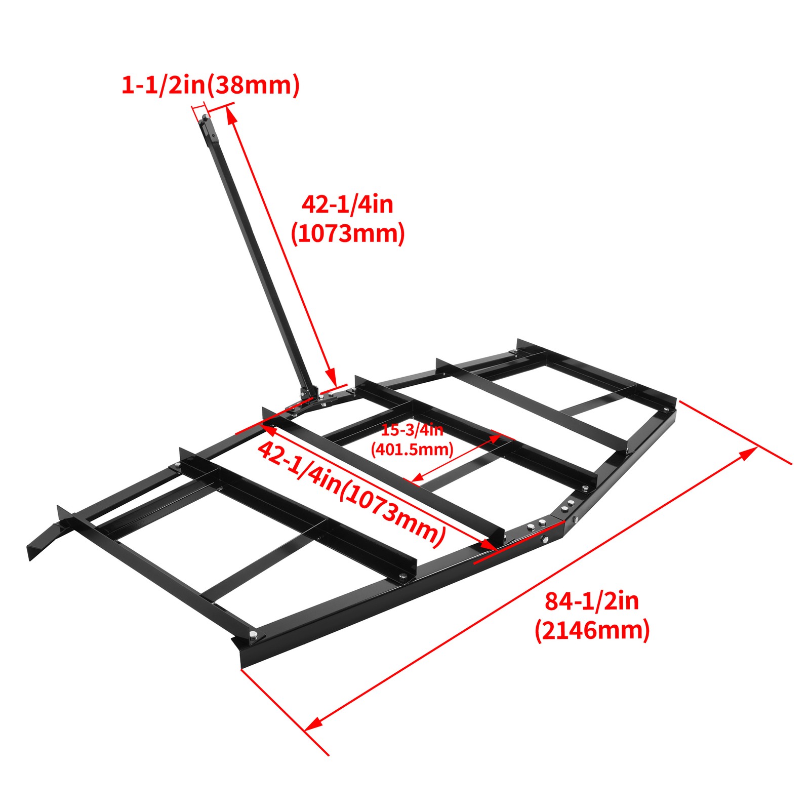 84″ Driveway Drag Tow Behind Drag Harrow Gravel Grader For ATV UTV Tractor