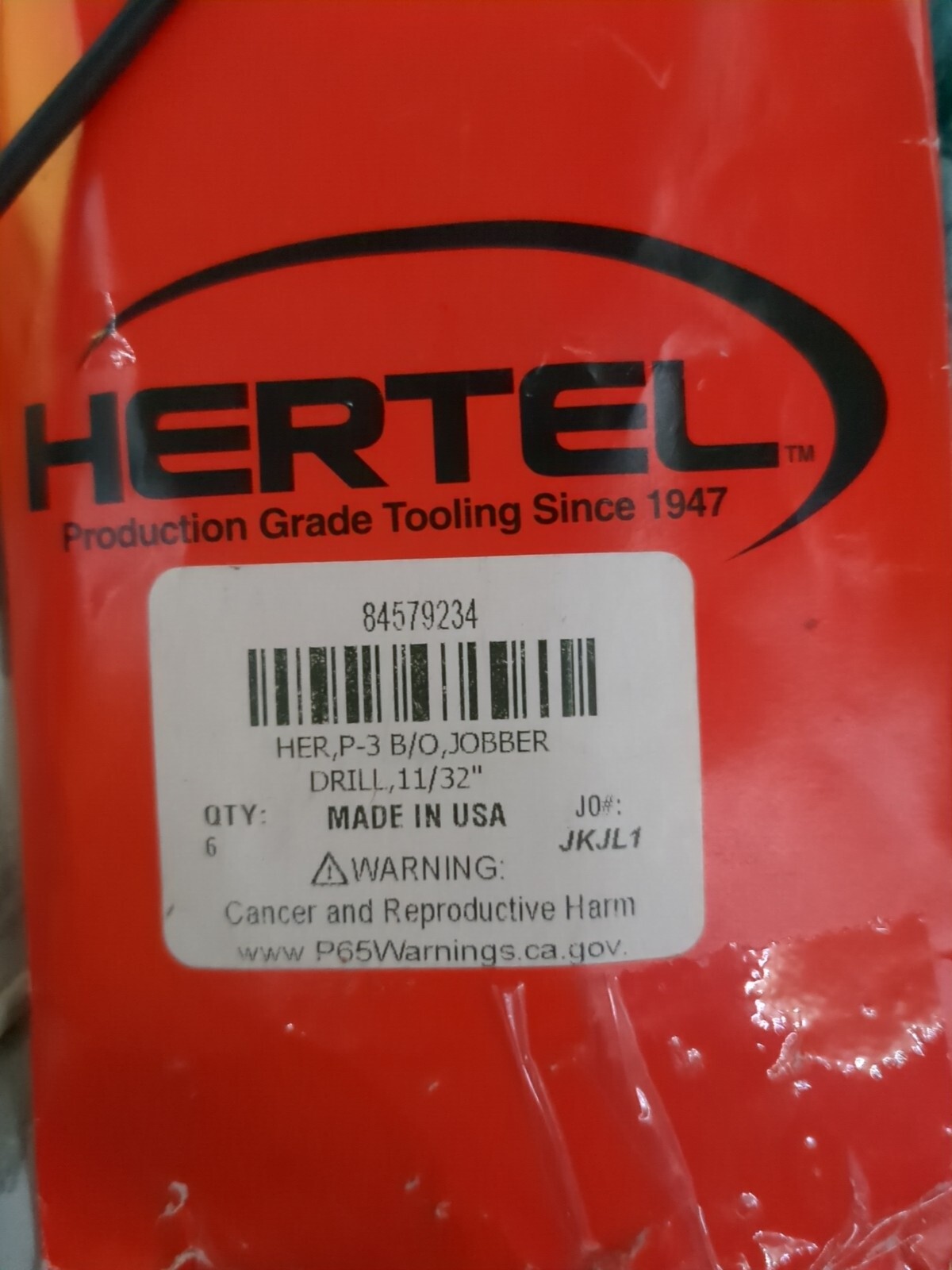 HERTEL Jobber Drill 6ct: 11/32" Dia, 135 deg Point, hss 84579234