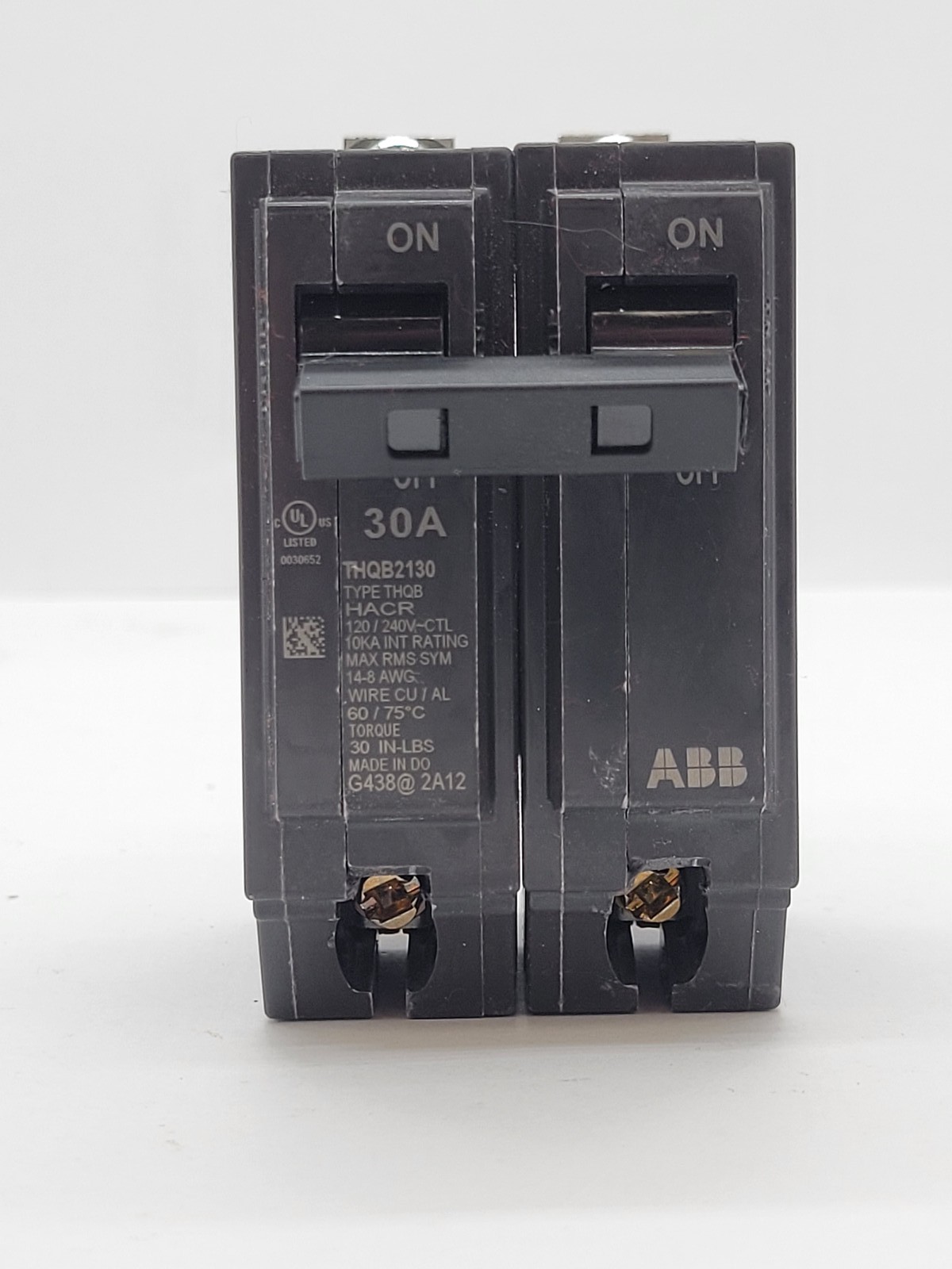 ABB THQB2130 Bolt-On Circuit Breaker 30A 3P 120/240V 10KA THQB NOS