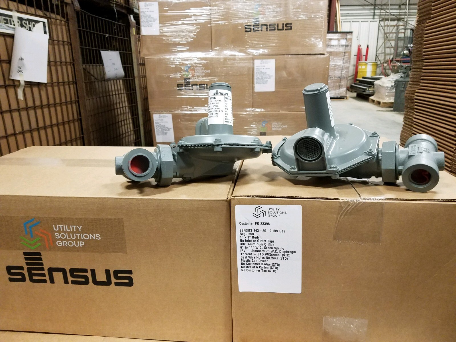 NEW** Sensus 143-80-2 Regulator, 1”x1” Green Spring 7-14”WC out, 5/16″ orifice