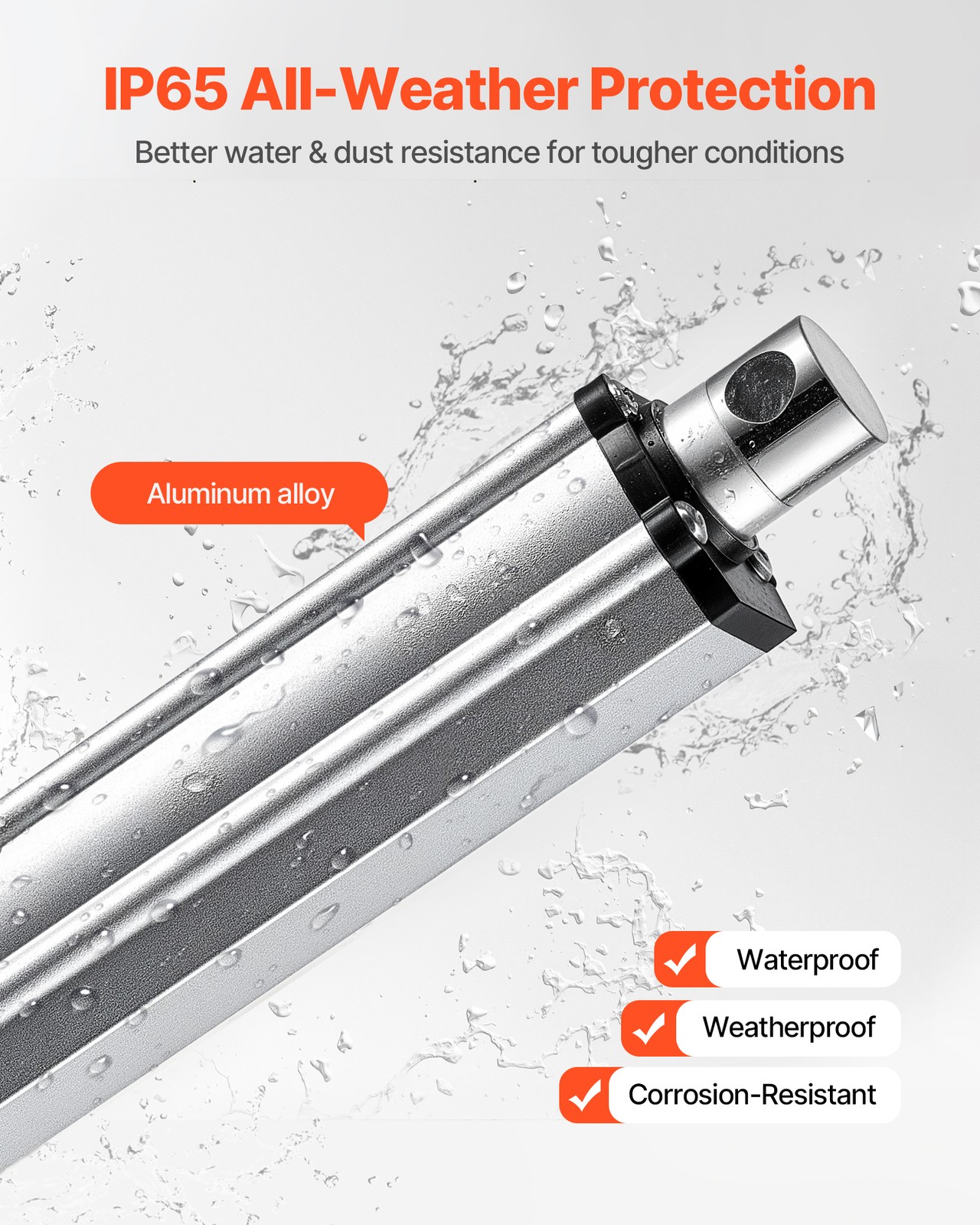 VEVOR Linear Actuator 12V 6-inch 675lbs/3000N IP65 Waterproof 0.2″/s Actuator