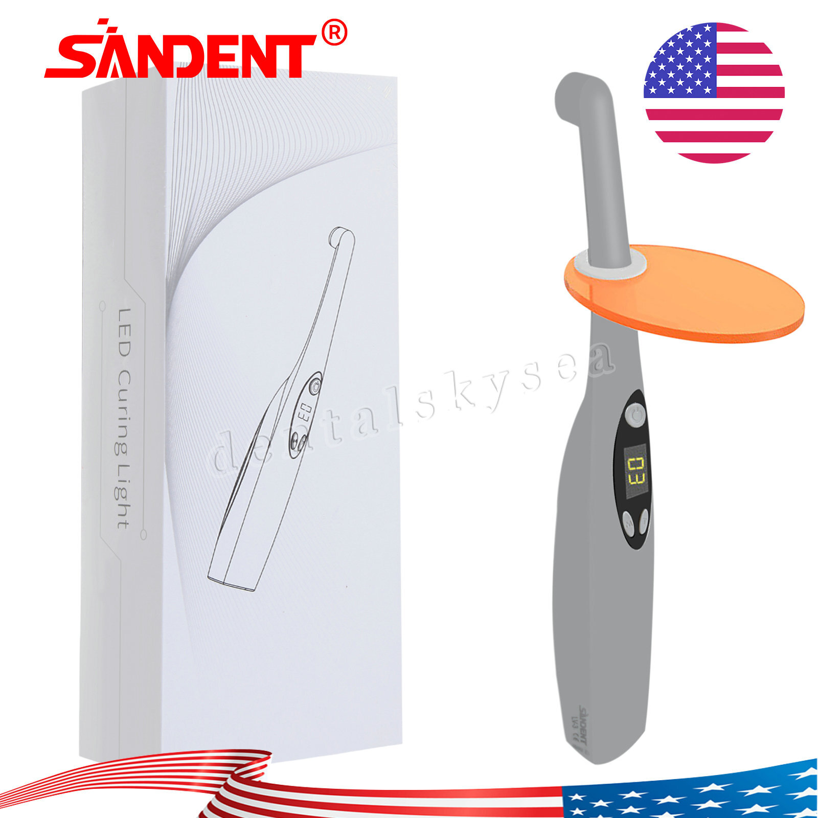USA Dental Wireless Curing Light 1 Second Resin Cure LED Lamp