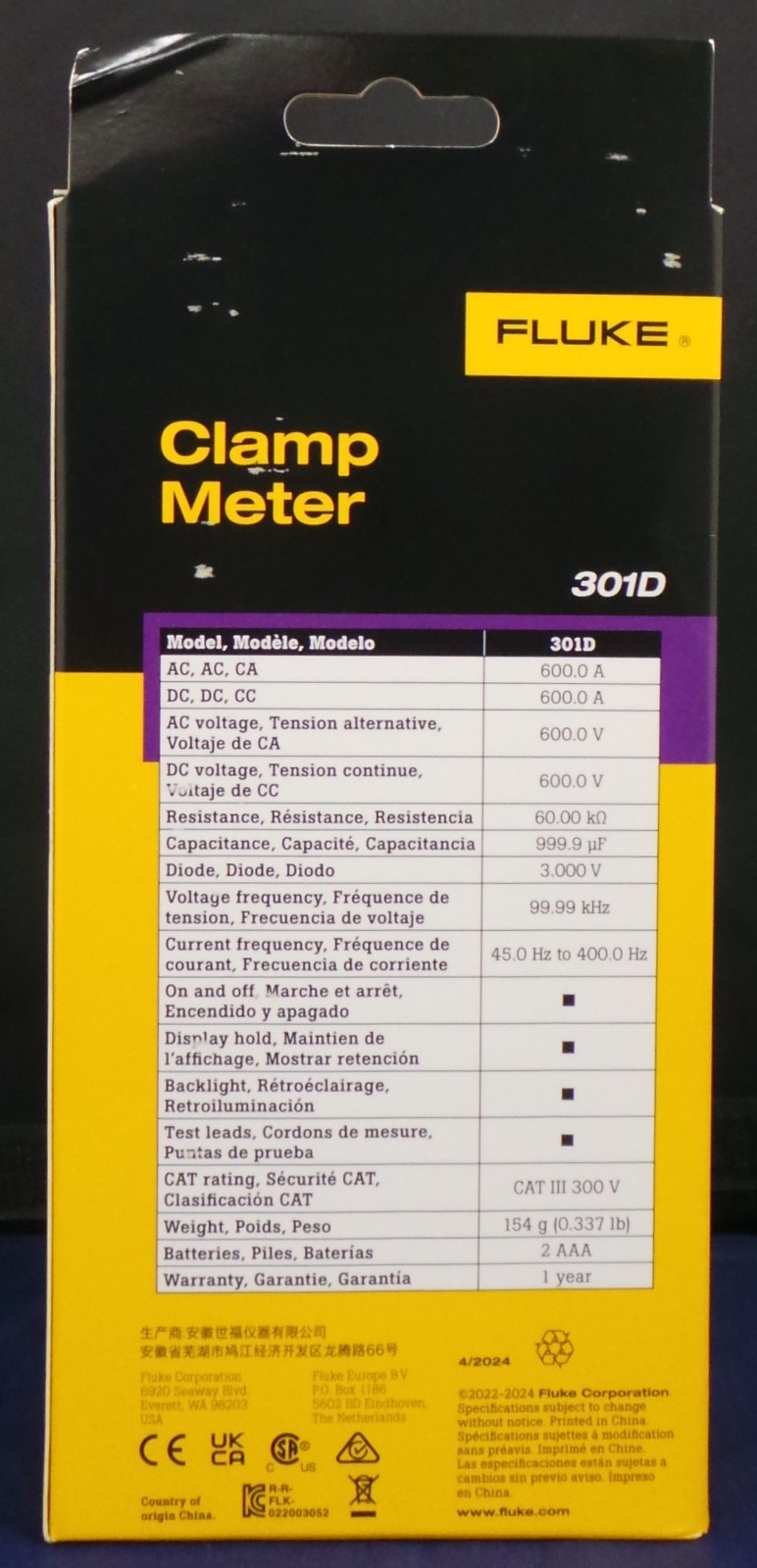 Fluke 301D Clamp Meter BRAND NEW