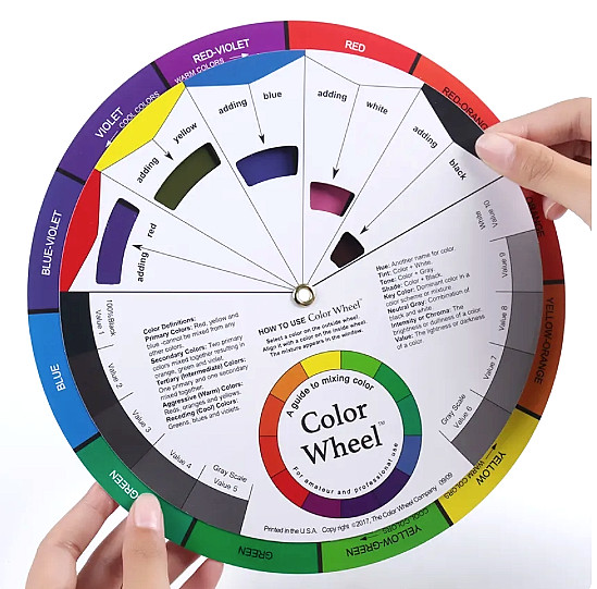 High Quality Rotating Color Wheel Mixing Guide LARGE SIZE 23cm Diameter
