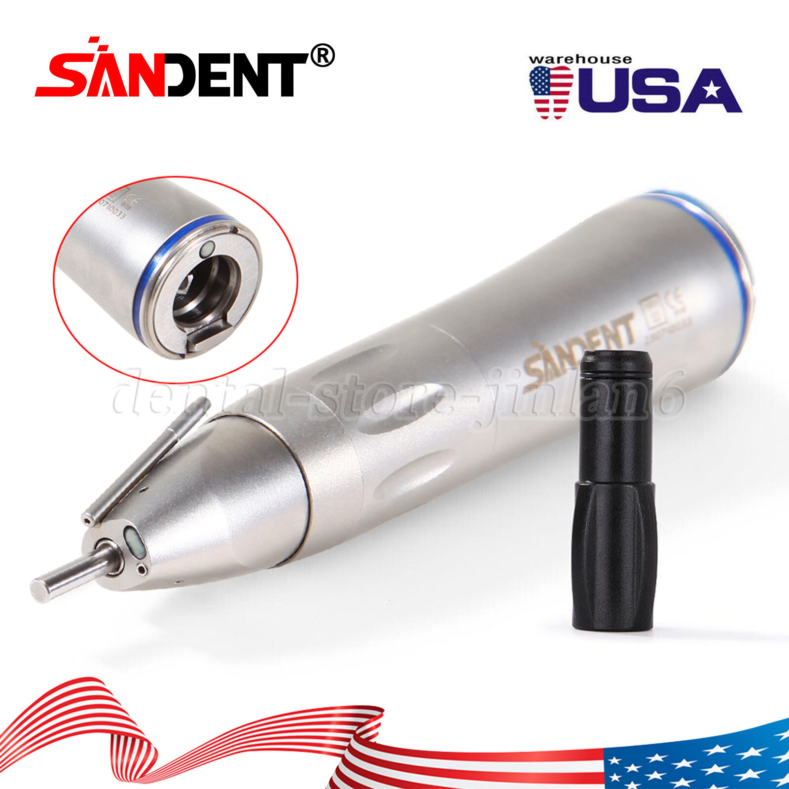 Dental 1:1 LED Fiber Optic Low Speed External Straight Surgical Handpiece COXO