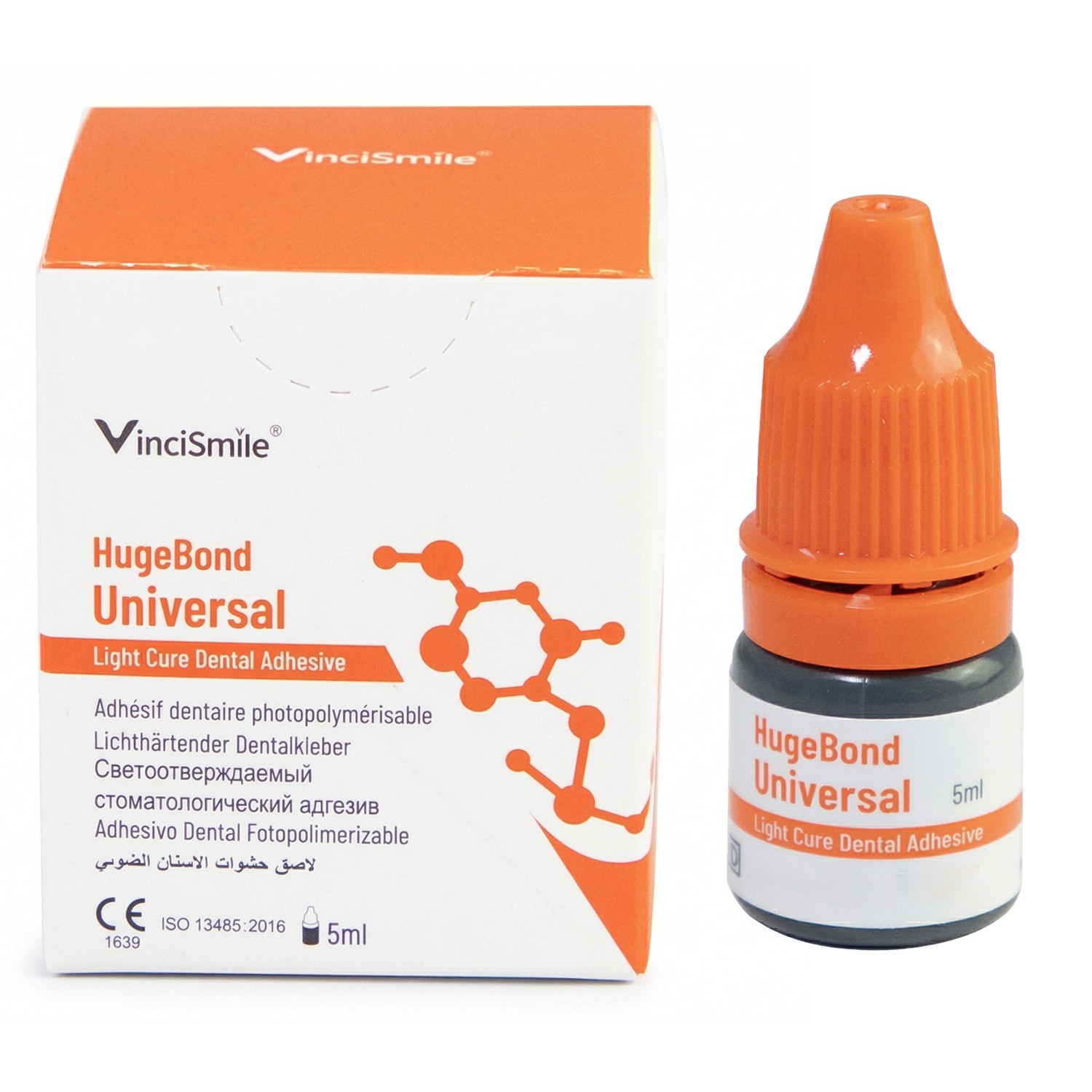 HugeBond Dental Universal Adhesive Light Cure Enamel Resin Bonding 5ml/Bottle