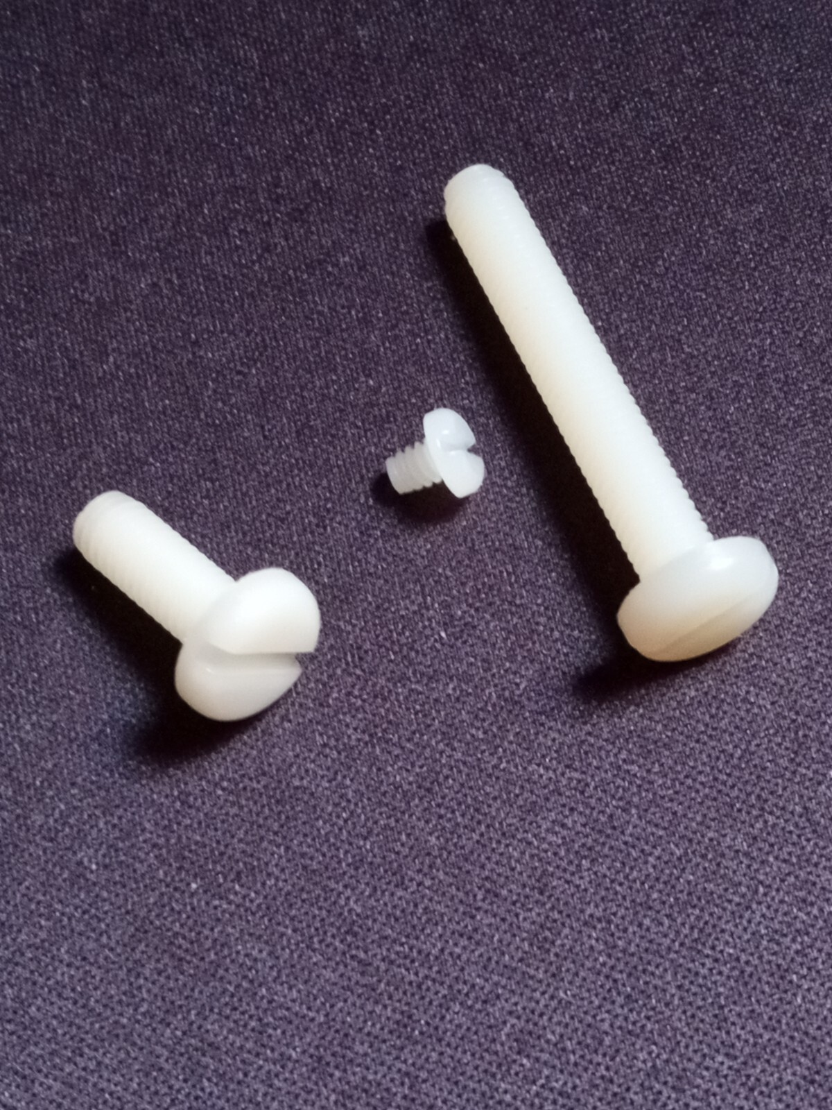 Nylon Plastic Slotted Pan Head Machine Screws Packs of 25