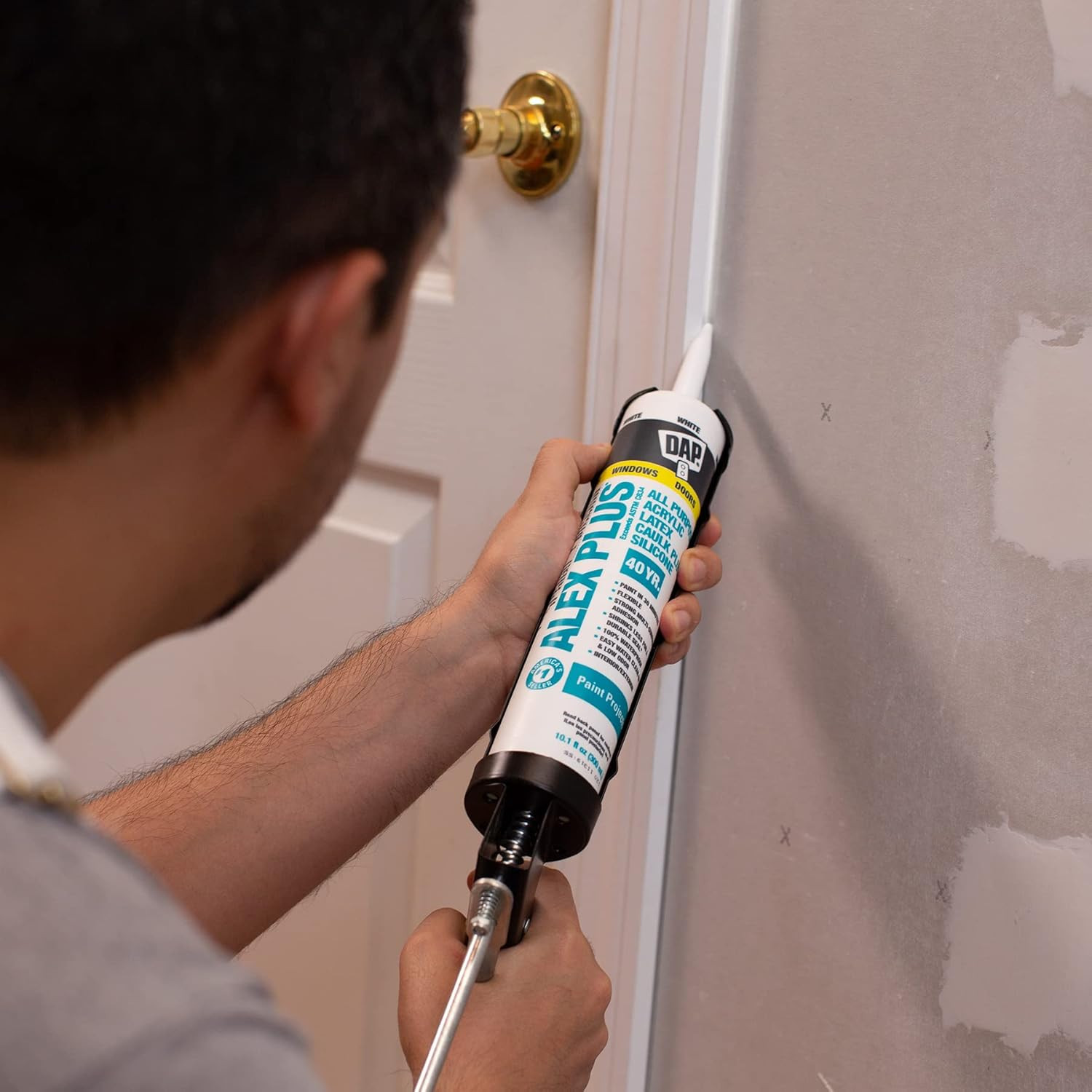 INC 18152 10.1Oz White Alex plus Acrylic Latex Caulk with Silicone