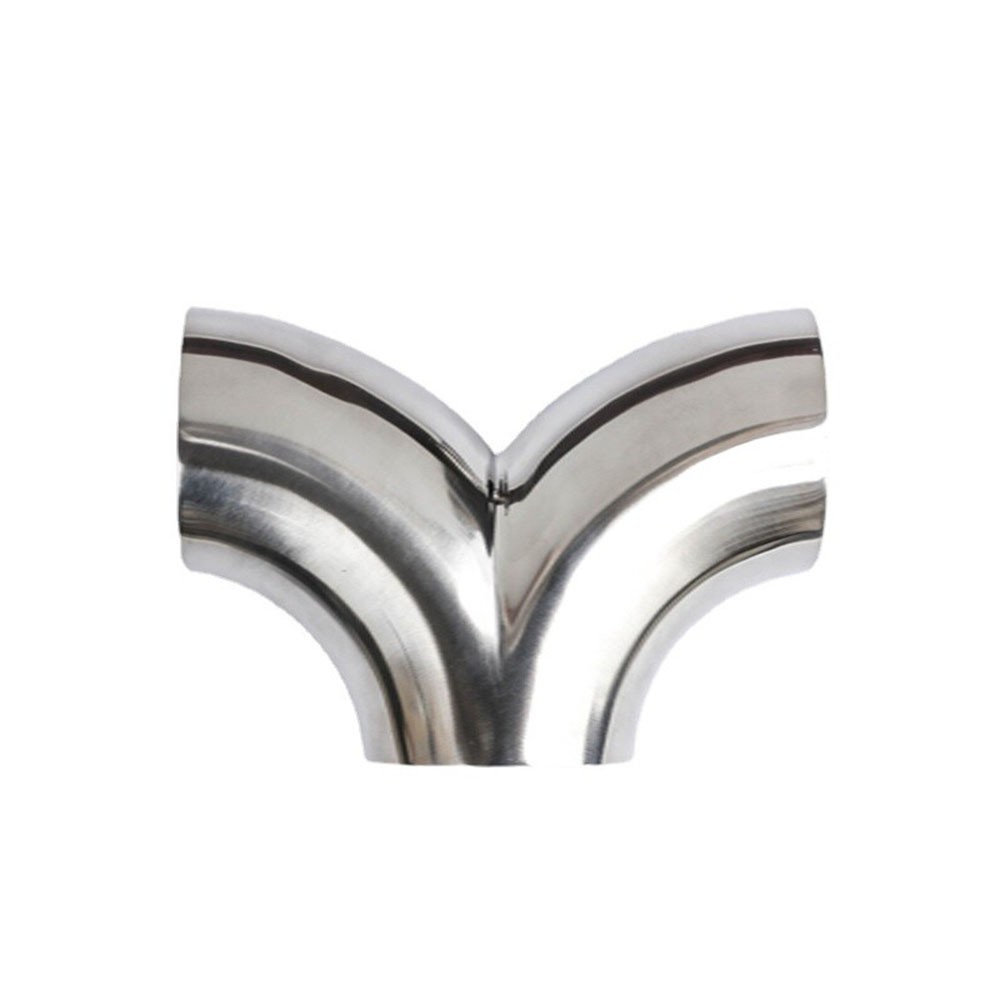 304 Stainless Steel 3 Way Y-Shape Pipe Tee Piece Exhaust Tube 90° Polished Tool⇓