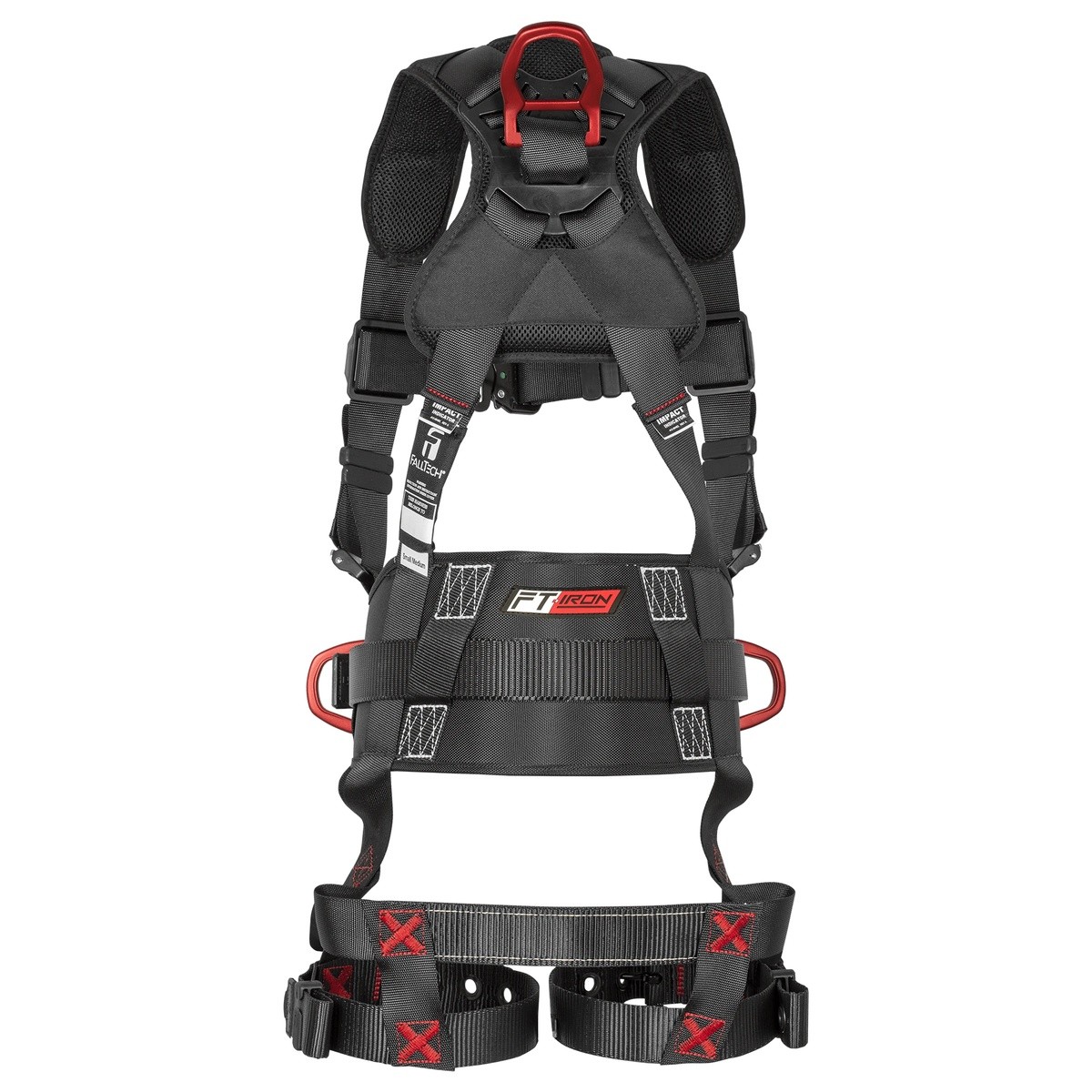 FallTech 8144SM FT-Iron 3D Belted Full Body Harness S/M 3 D-Ring QC Chest