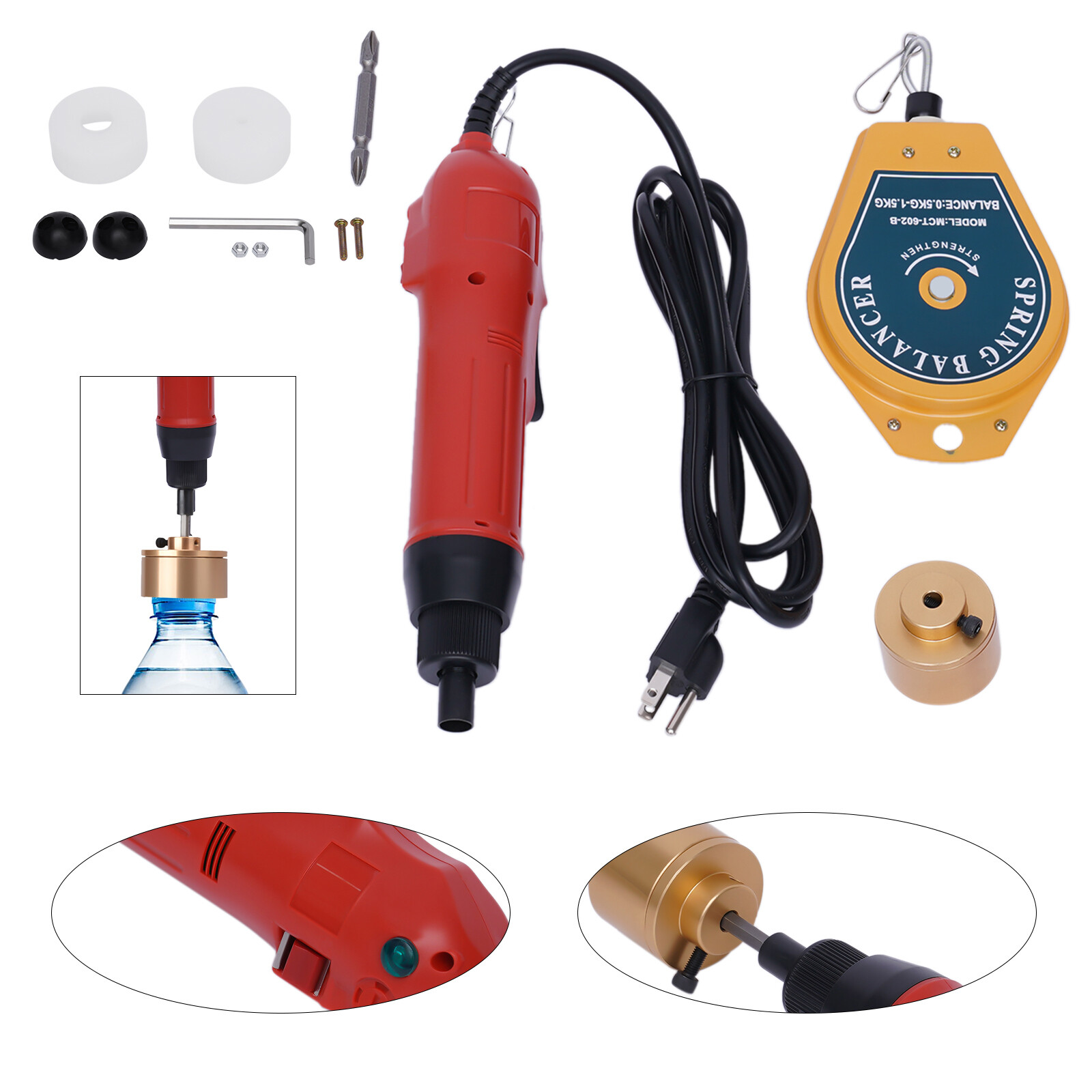 Electric Bottle Capping Machine Manual Screw Capper Cap Sealing Tool 10-30mm