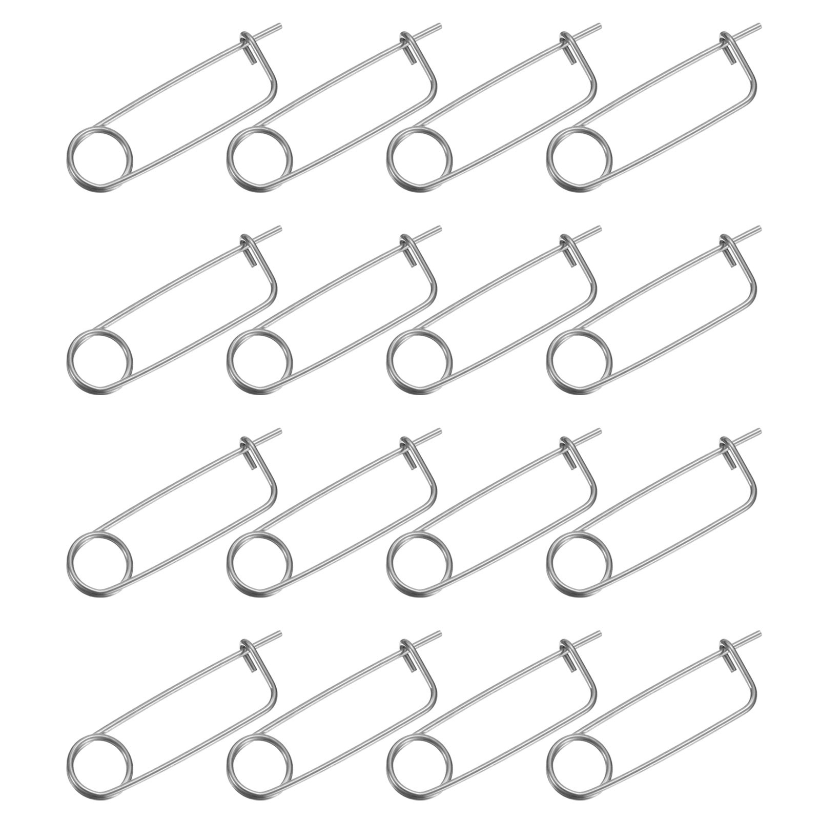 16 Pcs M2 x 75mm Brooch Shape Cotter Safety Pins Steel Quick Lock Fastener