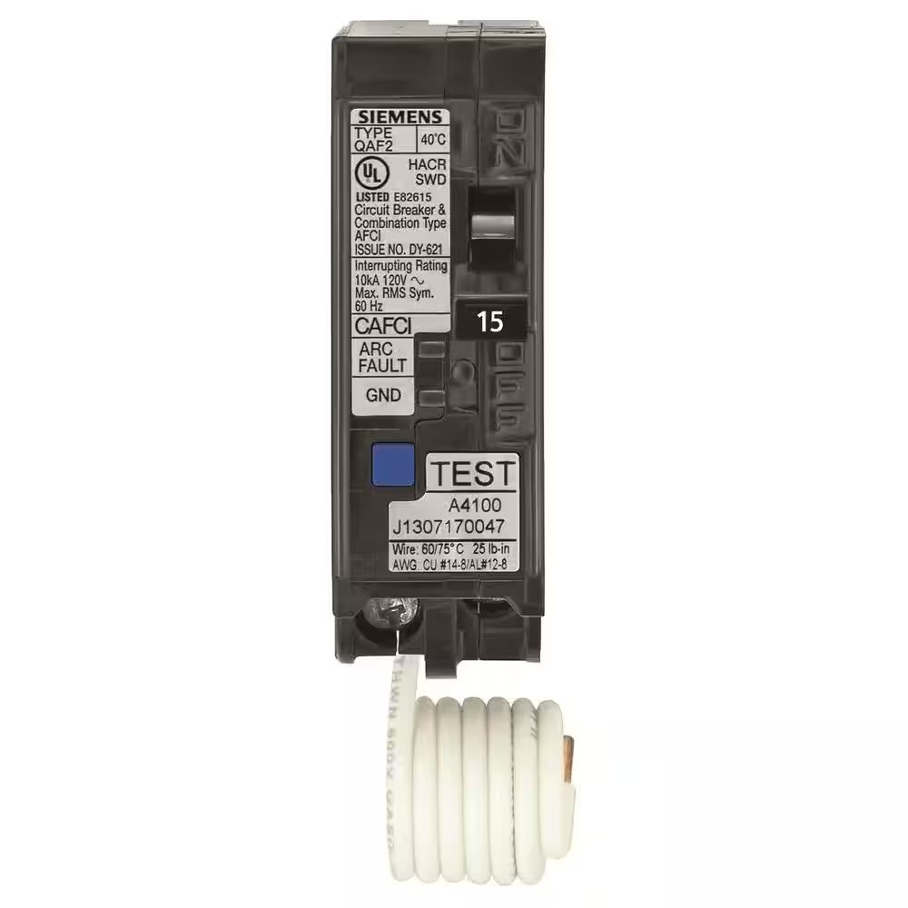 15 Amp 1 In. Single-Pole Combination AFCI Circuit Breaker RBPU