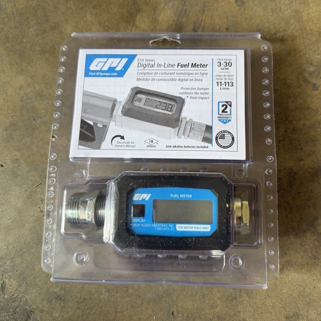 GPI Digital In-Line Fuel Meter 1″ 113255-20 11-114 L/min Flow Rate