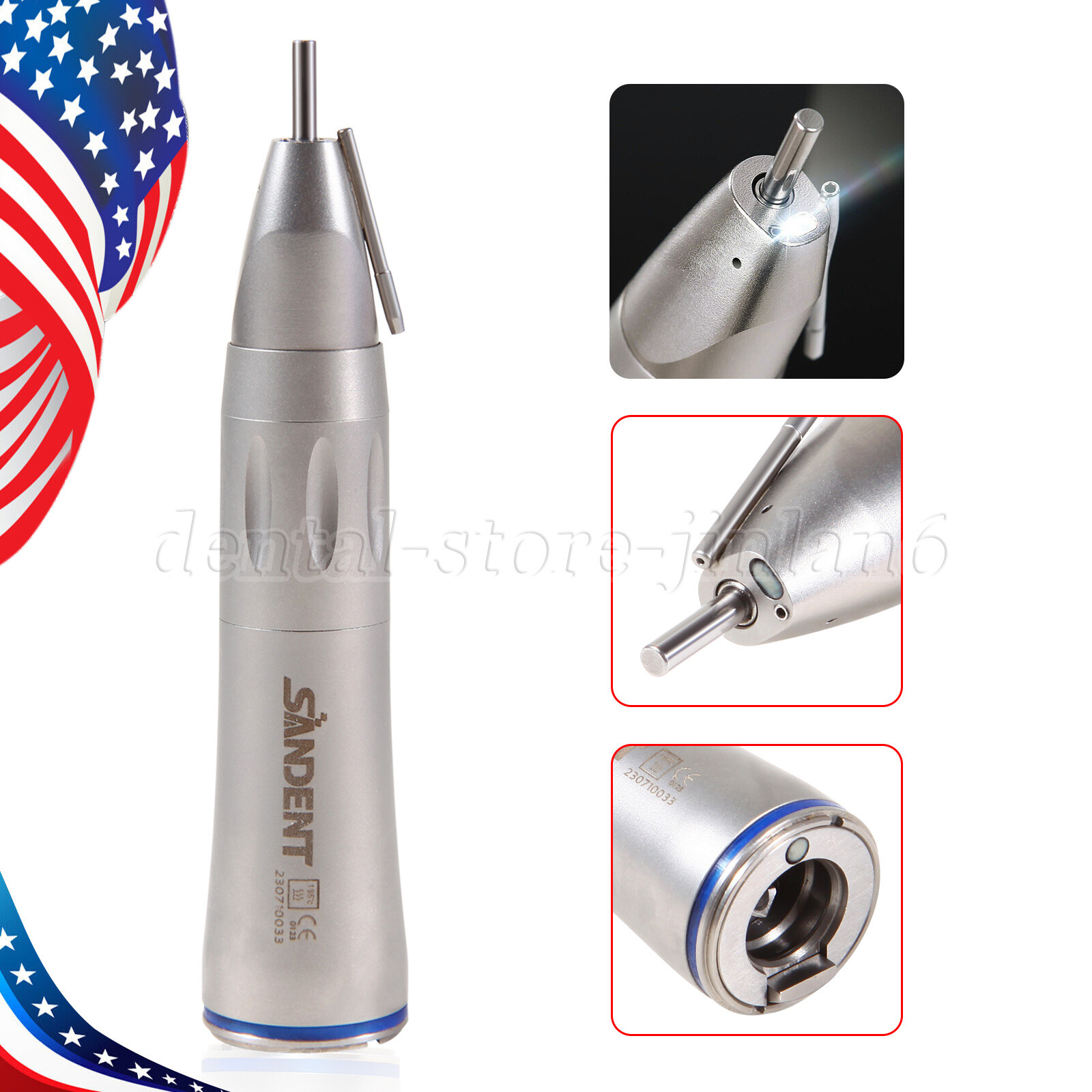 Dental 1:1 LED Fiber Optic Low Speed External Straight Surgical Handpiece COXO