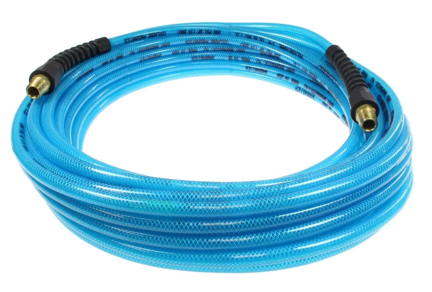 Coilhose Pneumatics PFE40504T FLEXEEL 1/4 x 50′ Hose 1/4″ MPT Fittings Blue