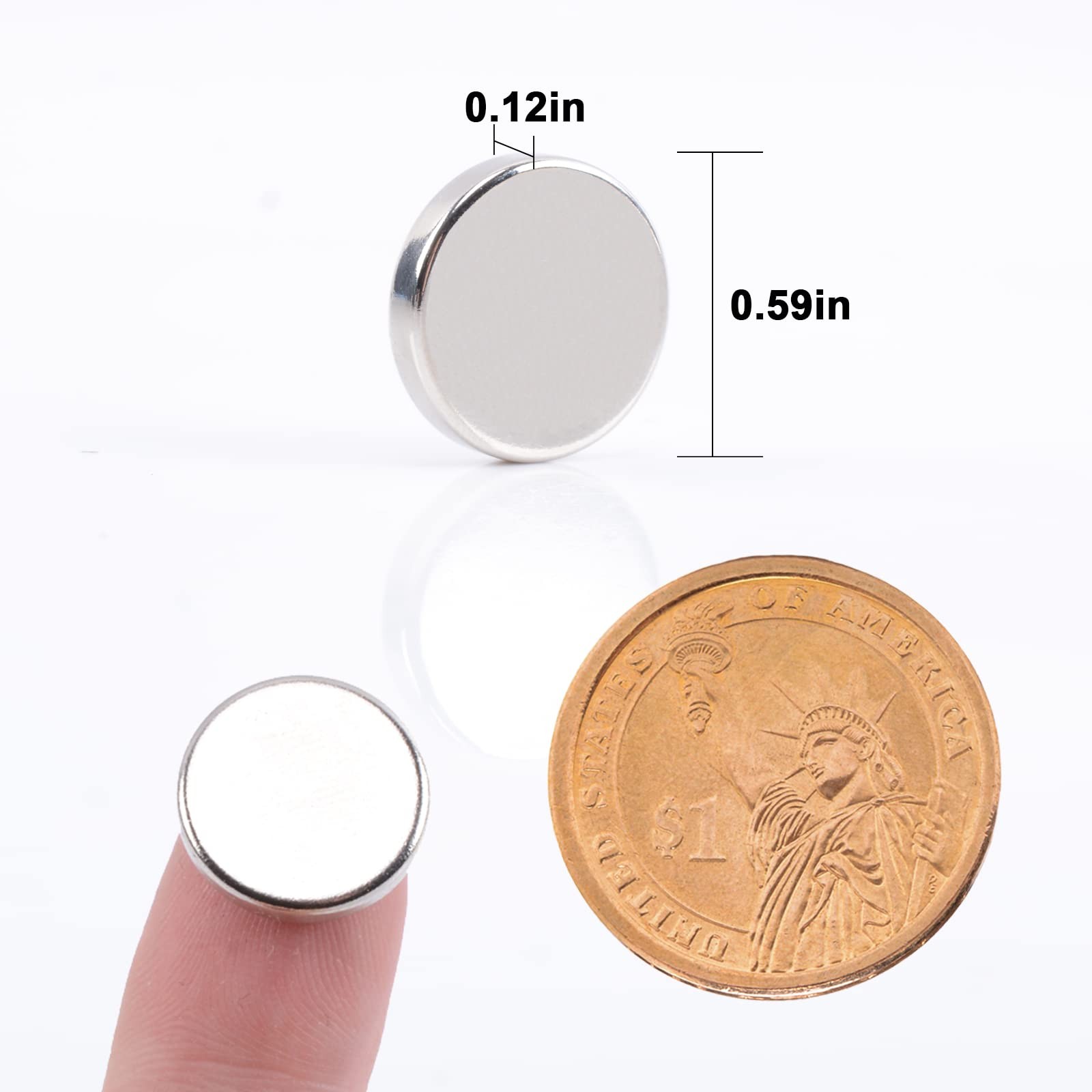 50 Pcs Super Strong Neodymium Magnets Disc, 15 x 3 mm Decorative Round Fridge…