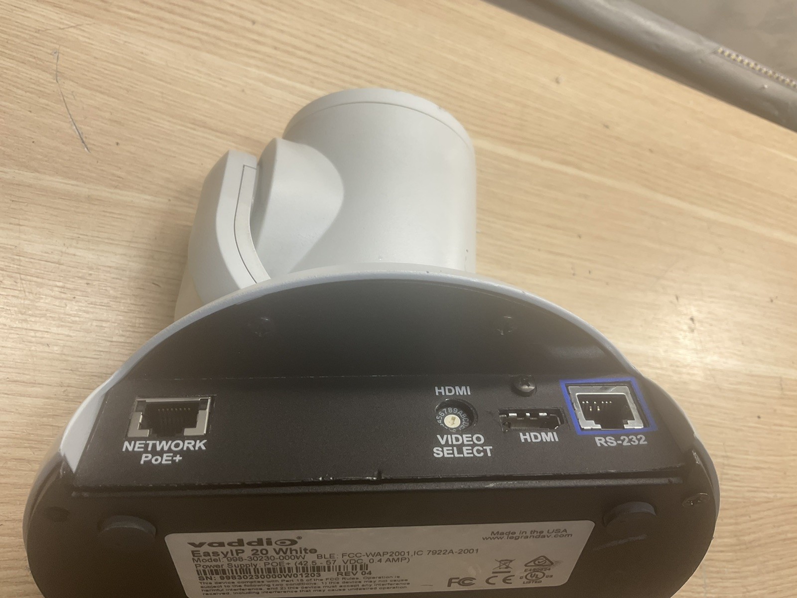 Vaddio 998-30230-000w Optical Zoom Network /for Parts / JUA2728